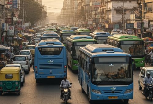 Electric Bus Share in India Projected to Reach 10-12% by FY27