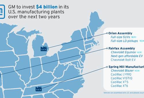 GM to invest $4 billion in its US manufacturing plants